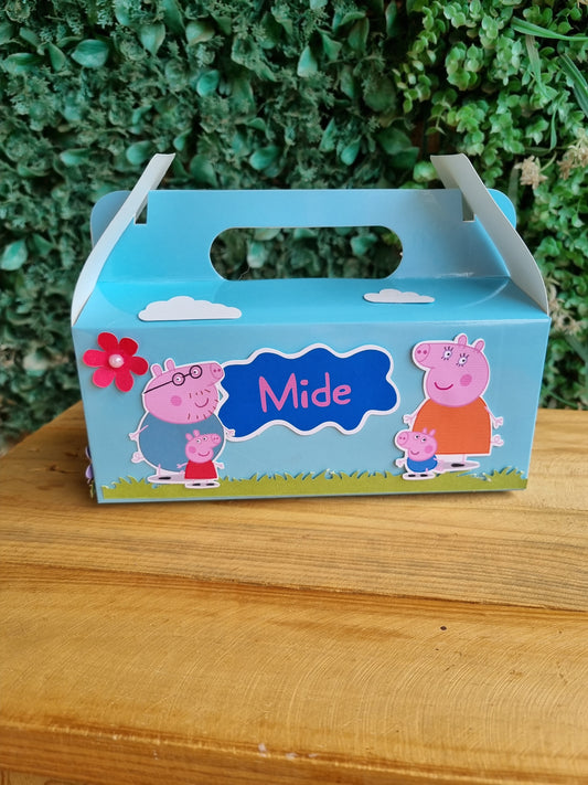 PEPPA PIG PARTY PACK 5 BOXES only, personalized kiddies birthday party themed decor party boxes customized