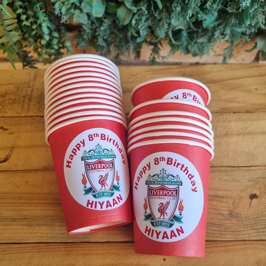 LIVERPOOL PAPER CUPS SET OF 10