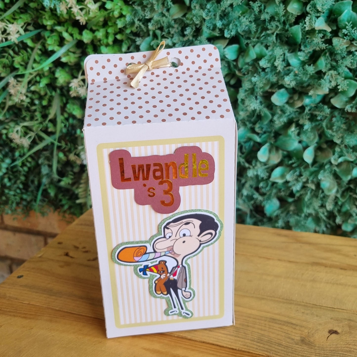 MR BEAN MILK BOX PARTY PACKS BOX only, personalized kiddies birthday party themed decor party boxes customized