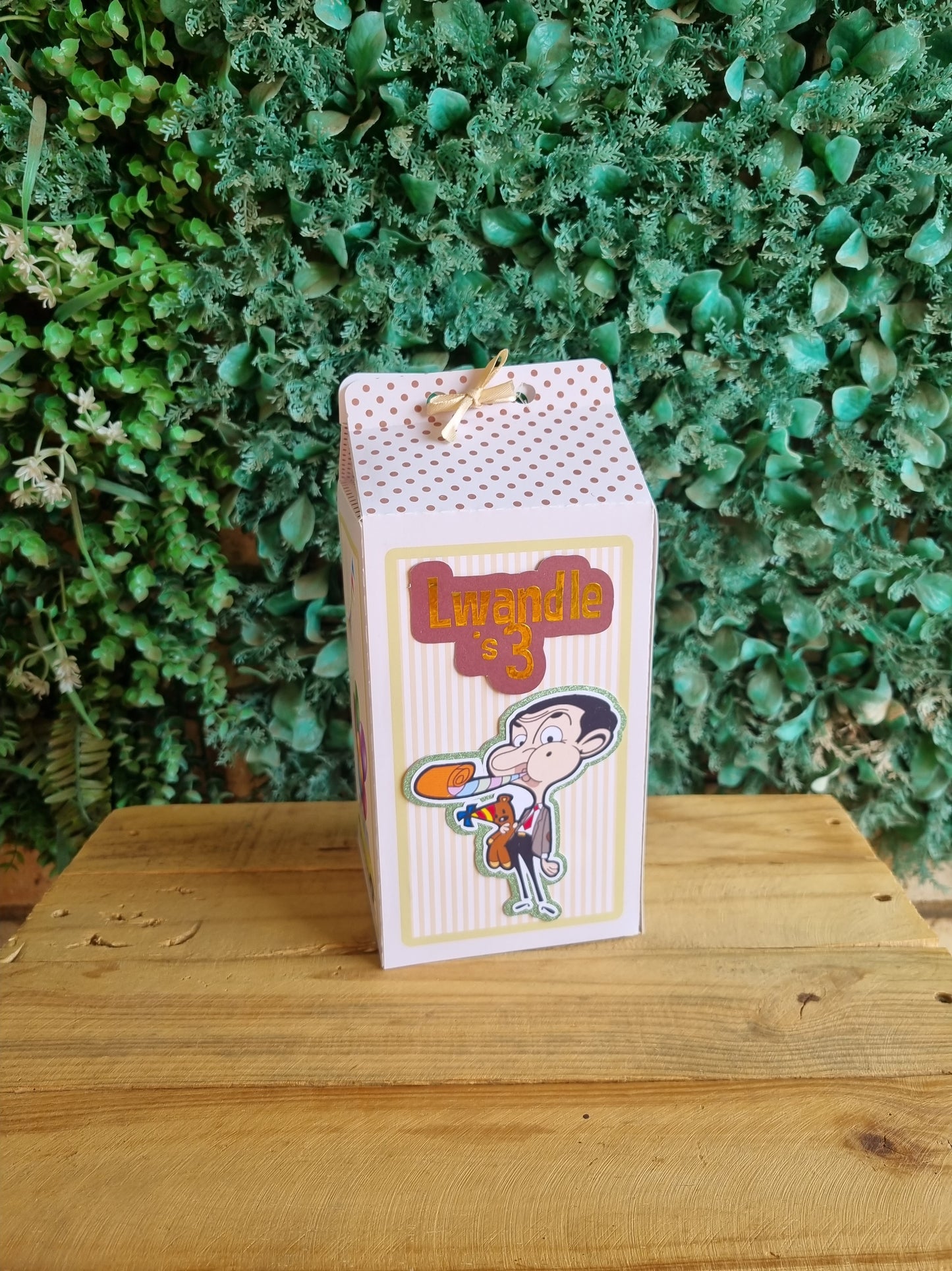 MR BEAN MILK BOX PARTY PACKS BOX only, personalized kiddies birthday party themed decor party boxes customized