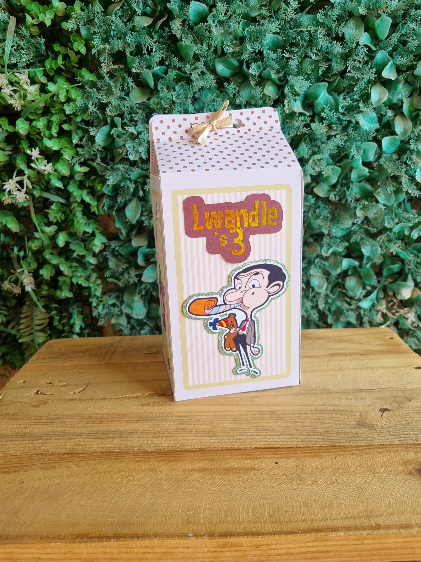 MR BEAN MILK BOX PARTY PACKS BOX only, personalized kiddies birthday party themed decor party boxes customized