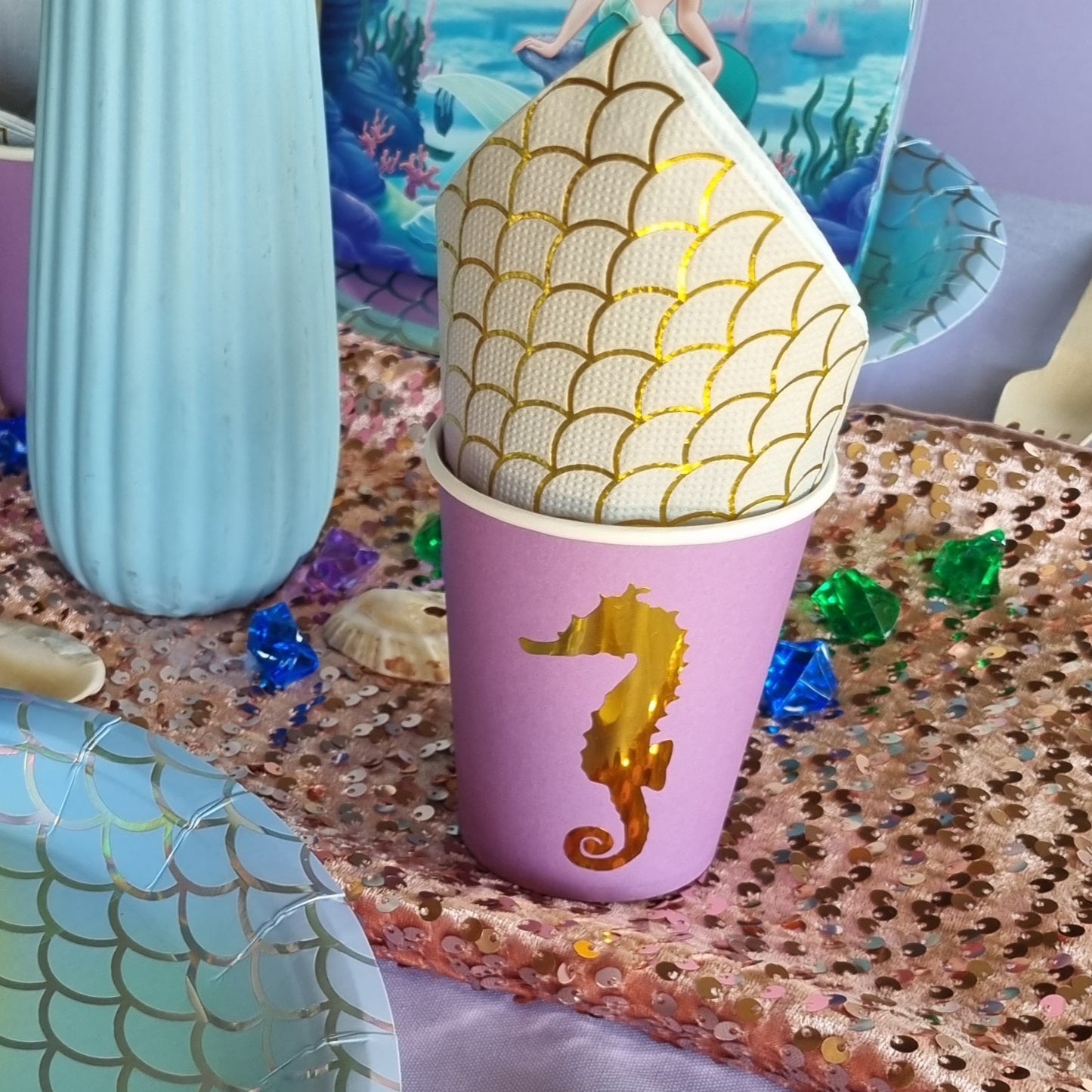 SEAHORSE MERMAID PAPER CUPS SET OF 10