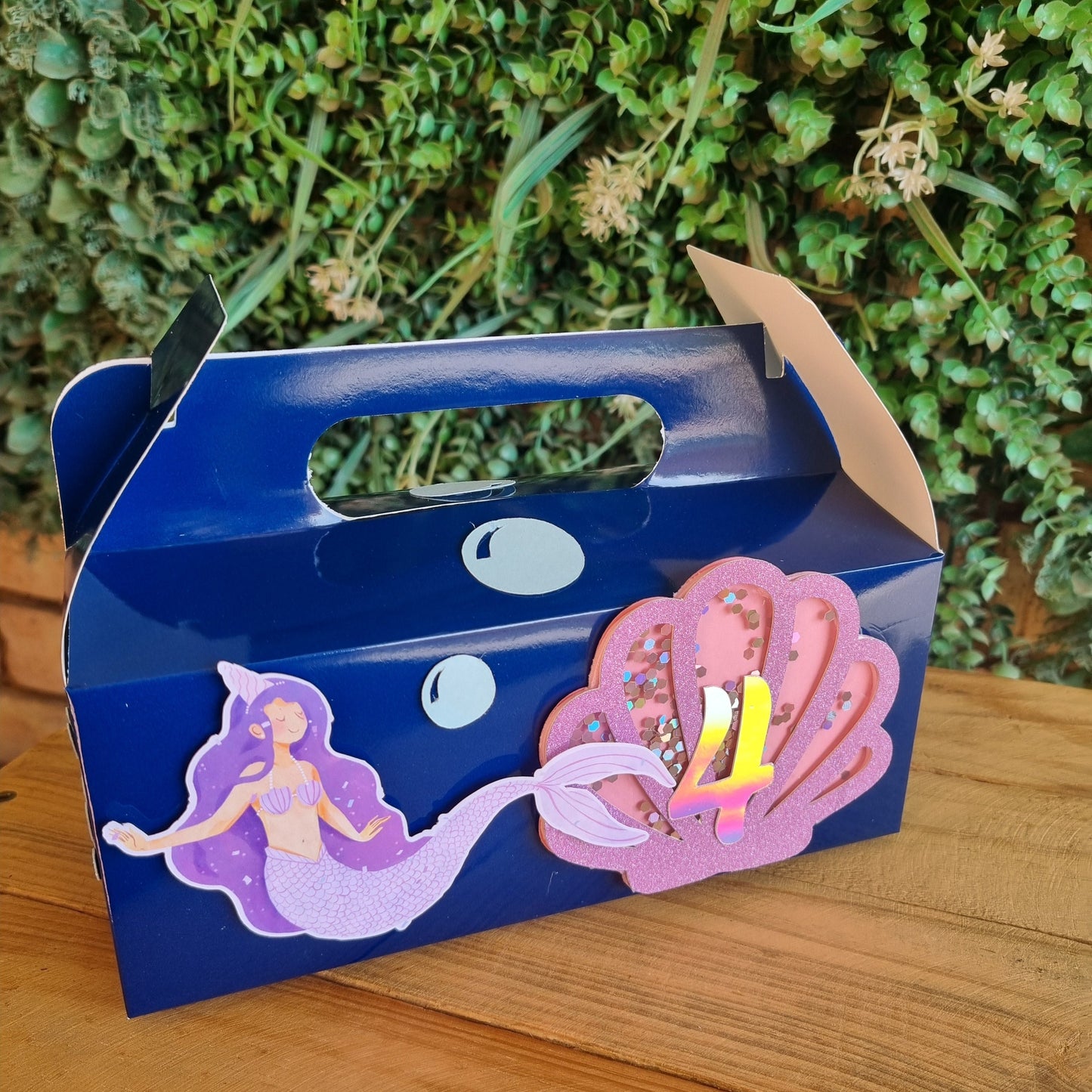 MERMAID B PARTY PACK 5 BOXES only, personalized kiddies birthday party themed decor party boxes customized