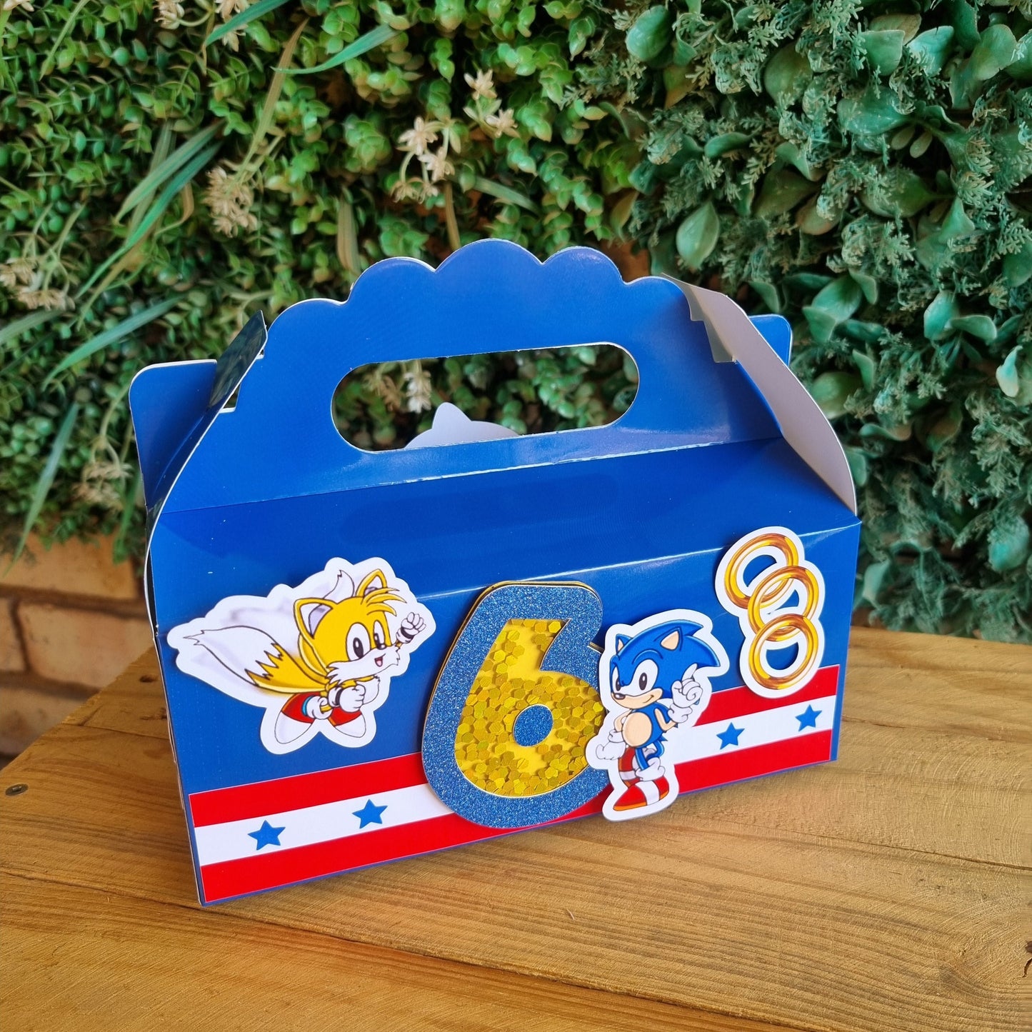 SONIC PARTY PACK 5 BOXES only, personalized kiddies birthday party themed decor party boxes customized