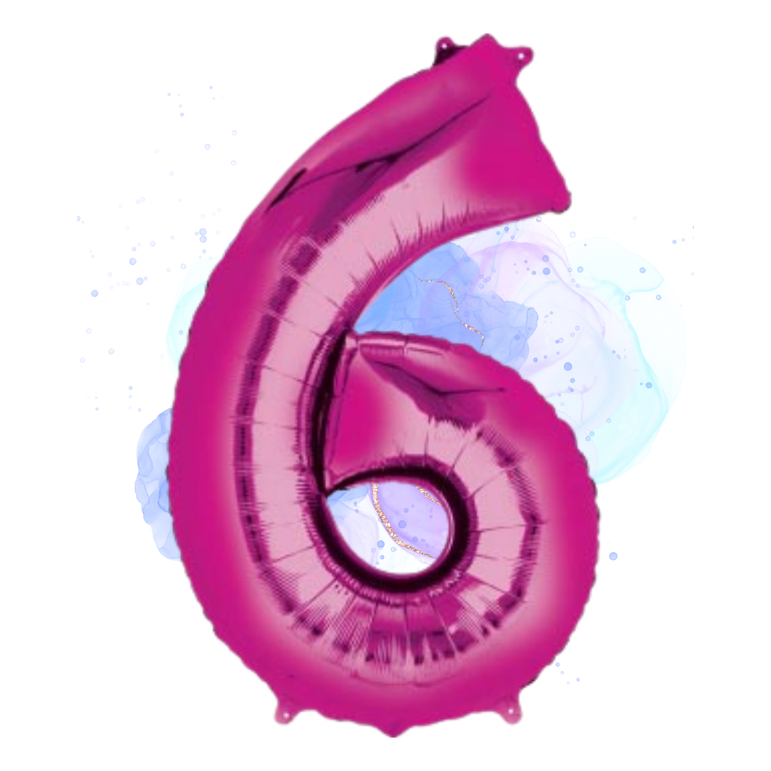 FOIL BALLOON  LARGE CERISE PINK SIX 6