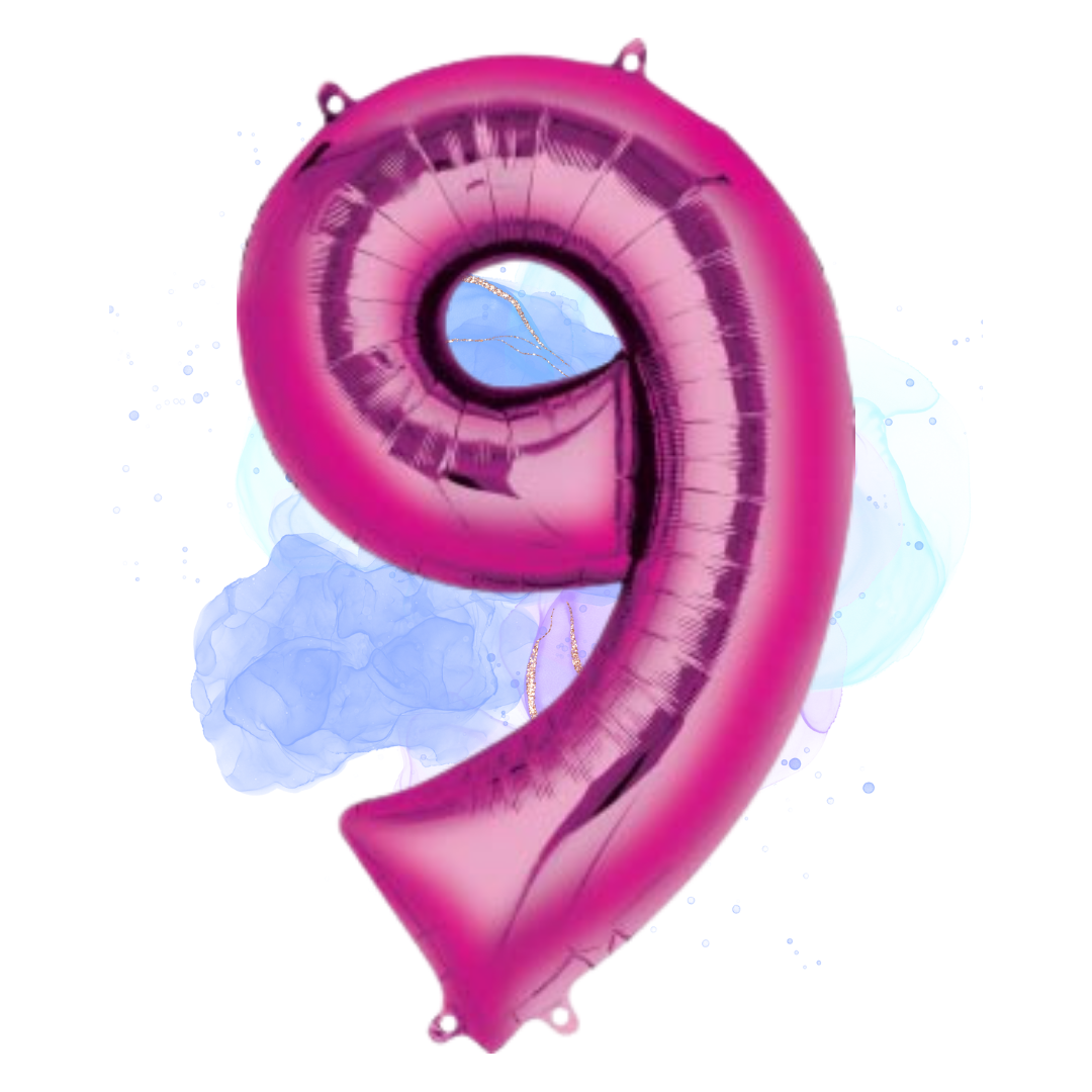 FOIL BALLOON  LARGE CERISE PINK NINE 9
