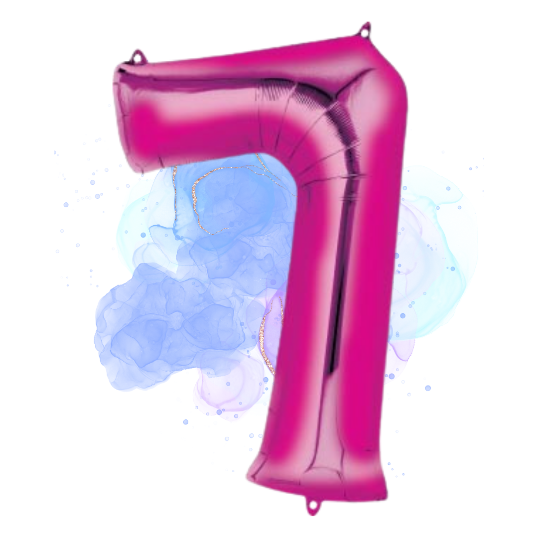 FOIL BALLOON  LARGE CERISE PINK SEVEN 7