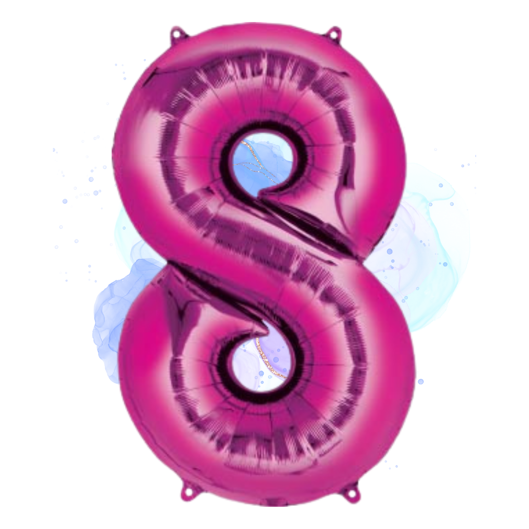 FOIL BALLOON  LARGE CERISE PINK EIGHT 8
