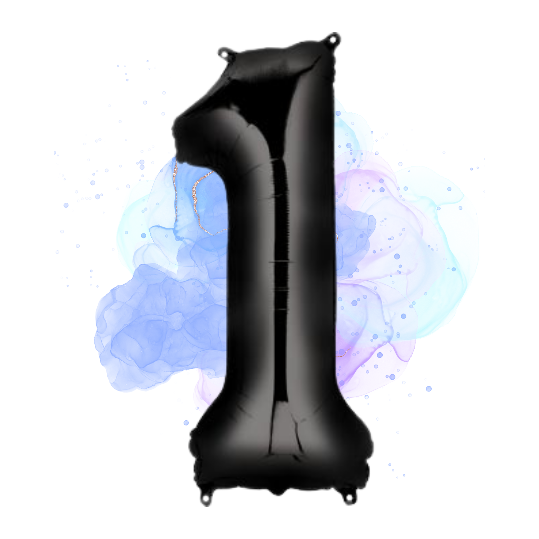 FOIL BALLOON  LARGE BLACK ONE 1