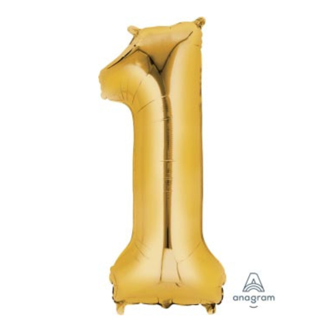 FOIL BALLOON  LARGE YELLOW GOLD ONE 1