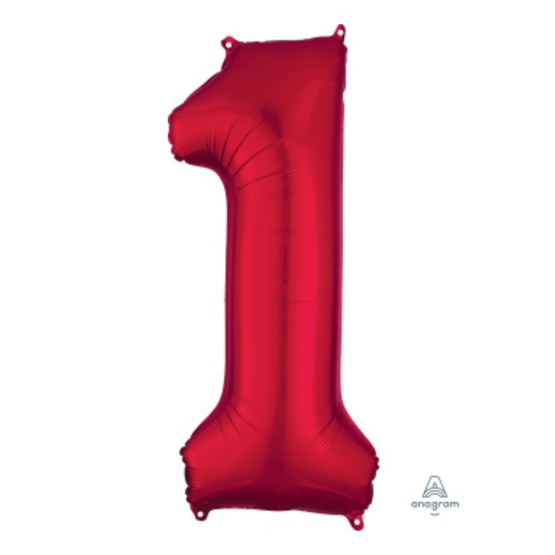 FOIL BALLOON  LARGE RED ONE 1