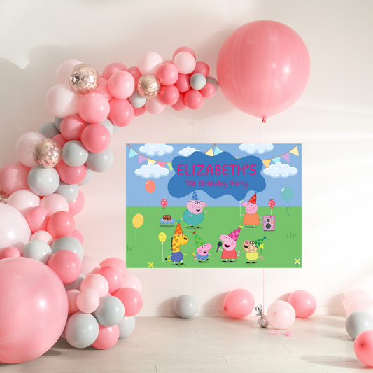 Peppa Pig  Party Banner Blue Muddy Puddles
