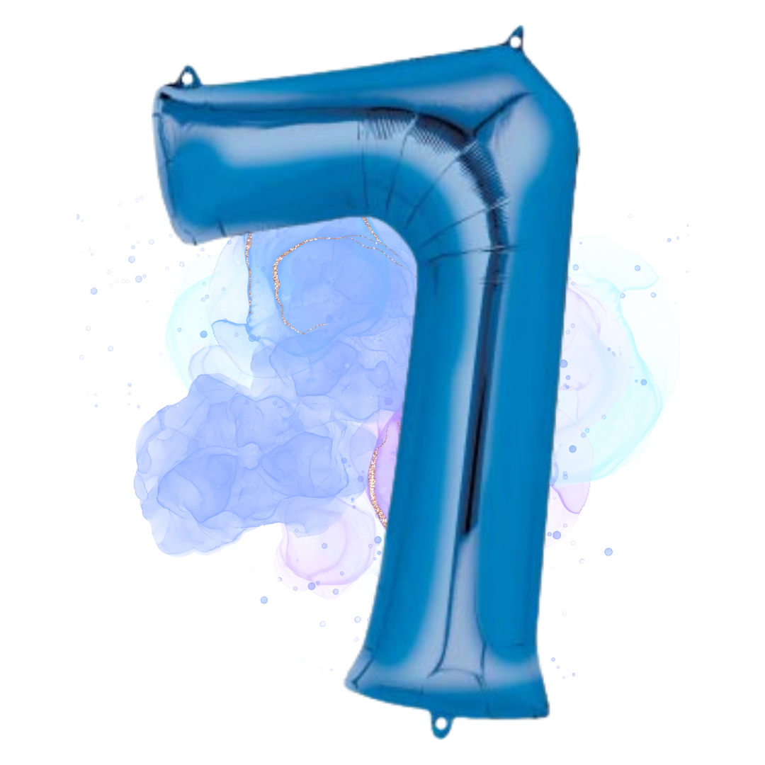 FOIL BALLOON  LARGE BLUE SEVEN 7