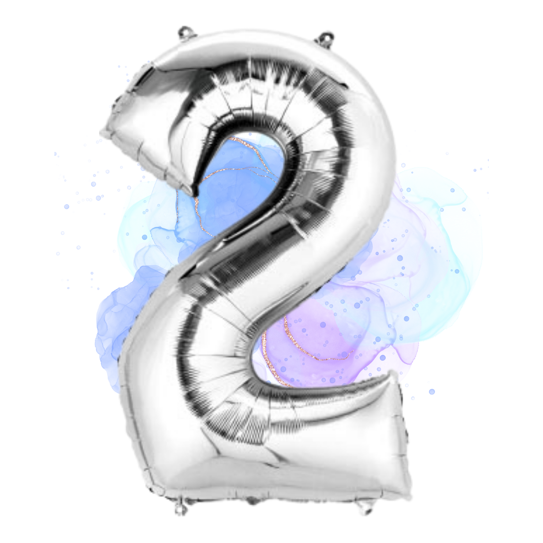 FOIL BALLOON  LARGE SILVER TWO 2