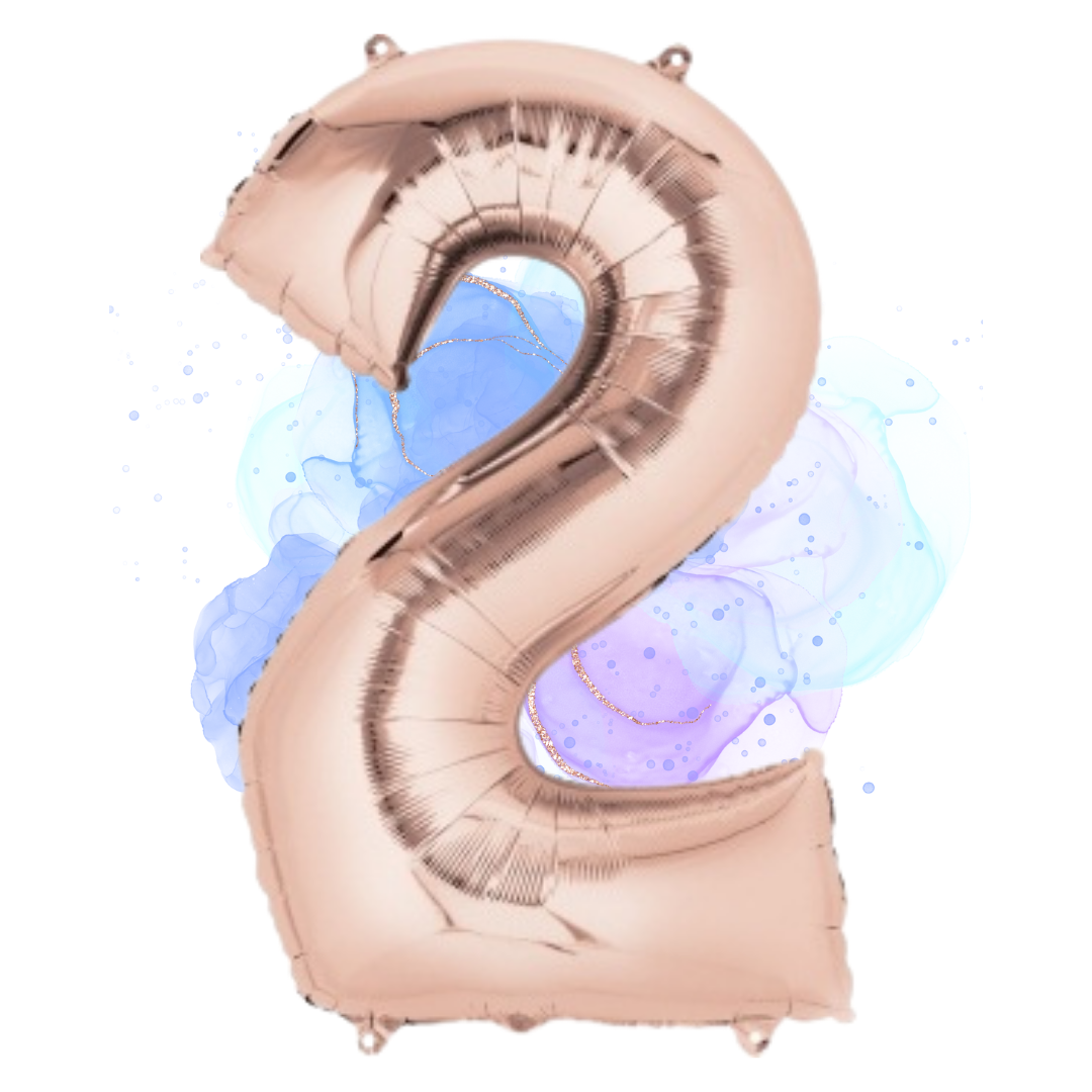 FOIL BALLOON  LARGE ROSE GOLD TWO 2