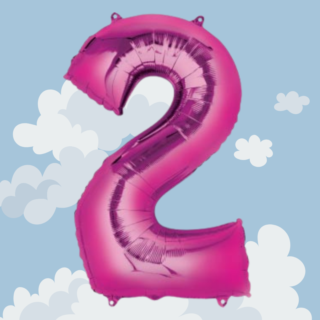 FOIL BALLOON  LARGE CERISE PINK TWO 2