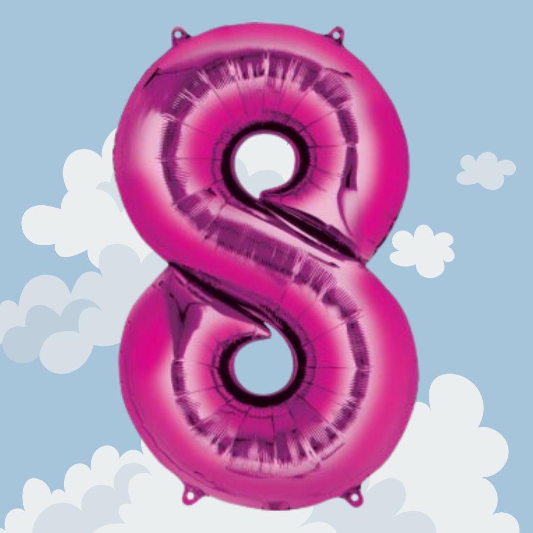 FOIL BALLOON  LARGE CERISE PINK EIGHT 8