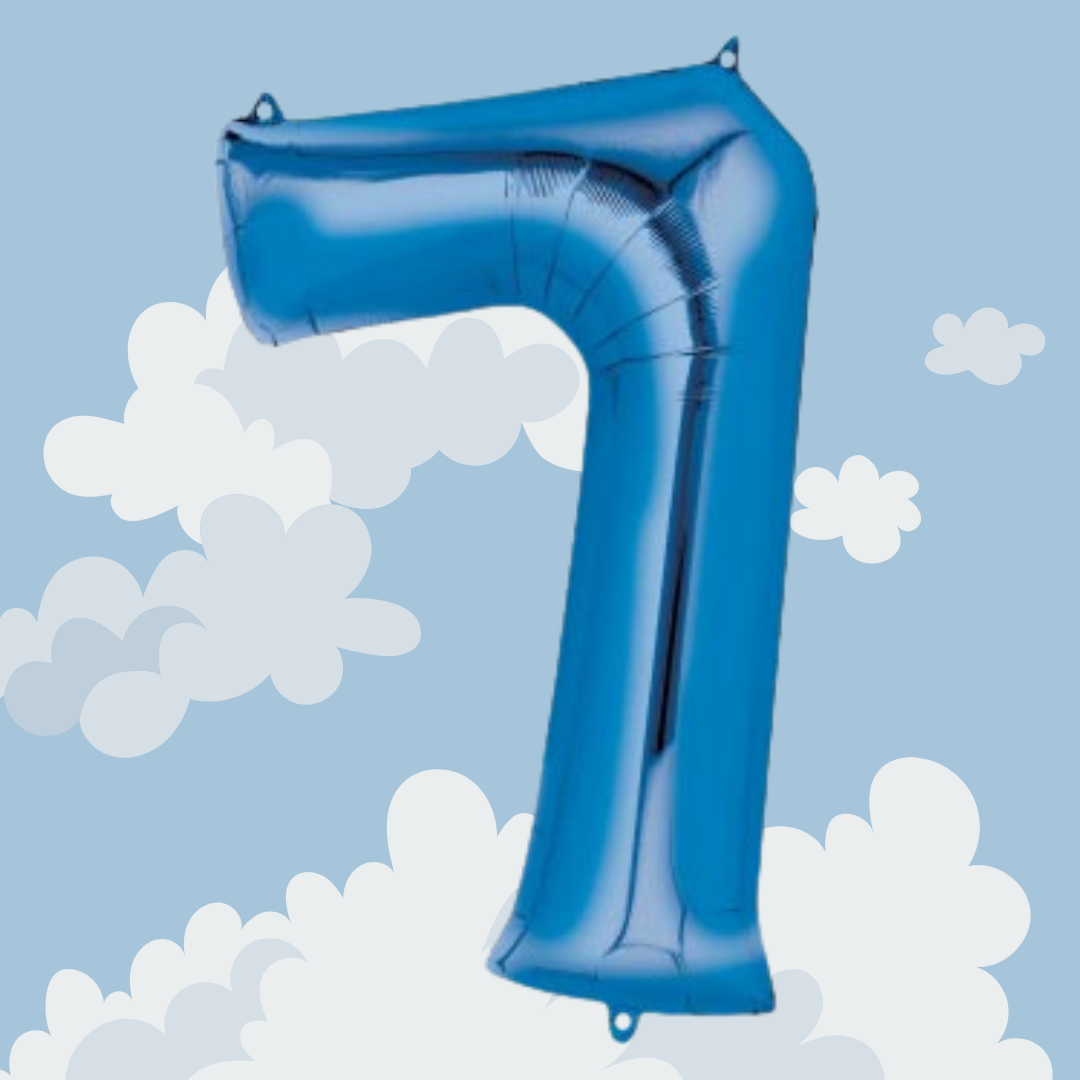 FOIL BALLOON  LARGE BLUE SEVEN 7