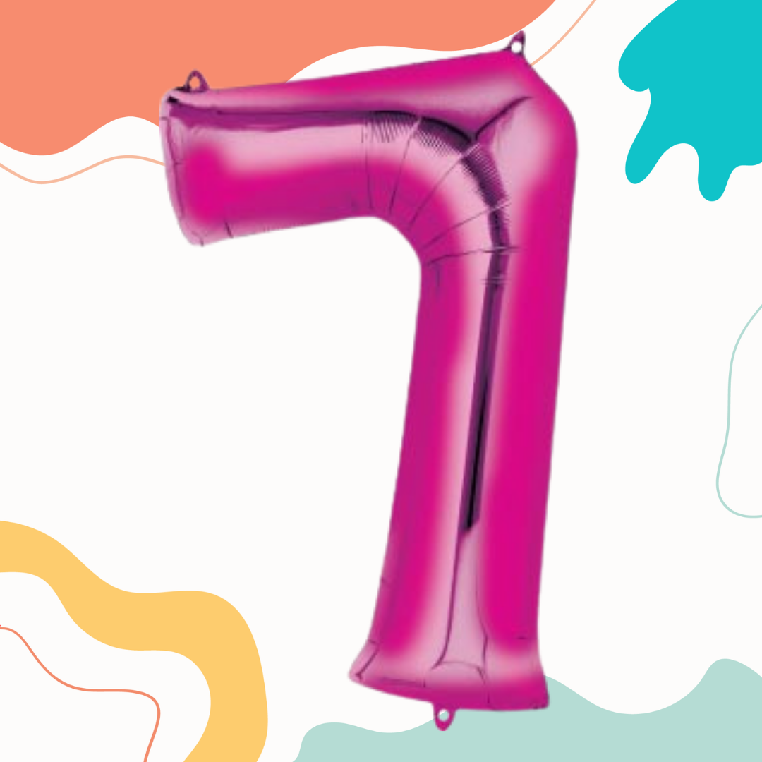 FOIL BALLOON  LARGE CERISE PINK SEVEN 7