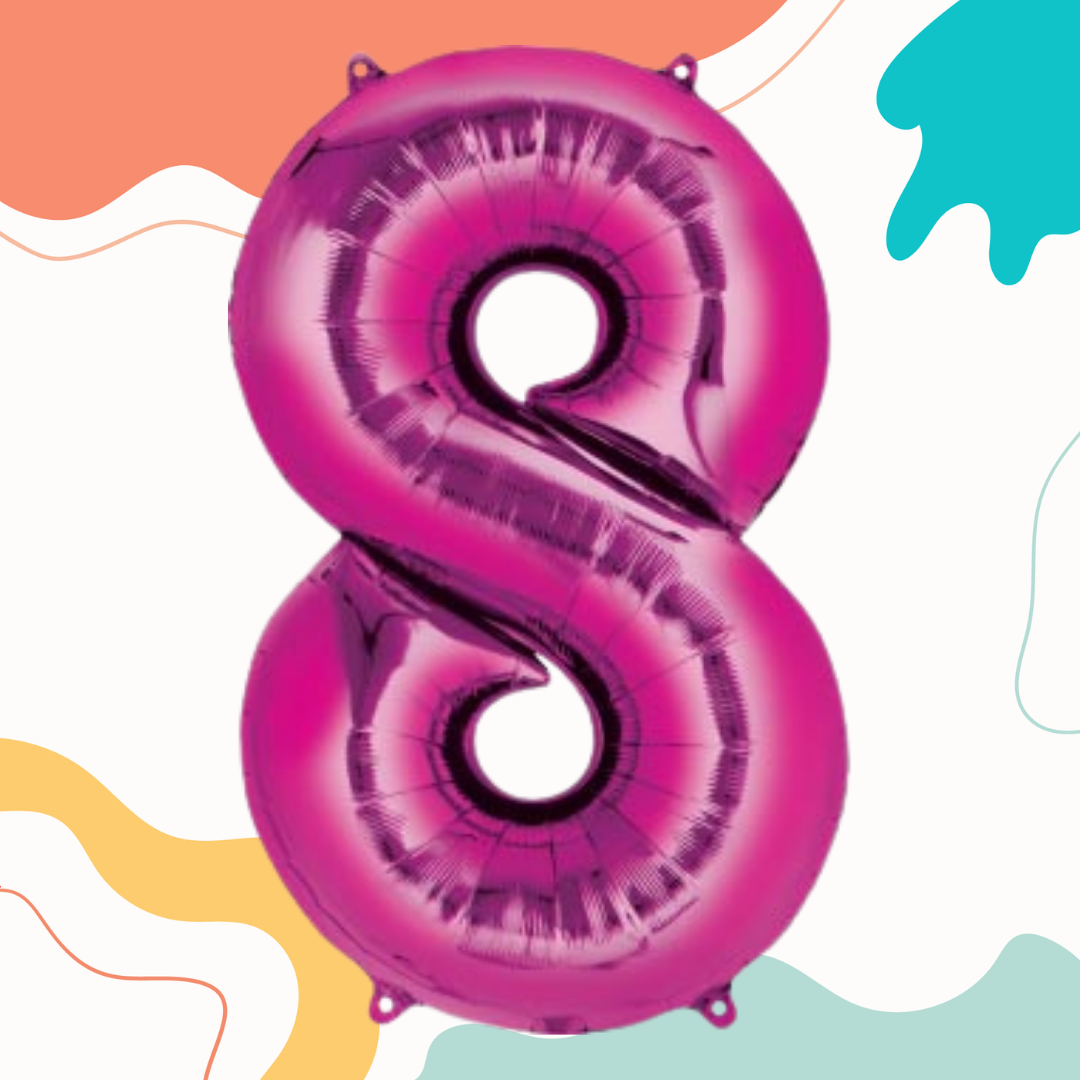 FOIL BALLOON  LARGE CERISE PINK EIGHT 8