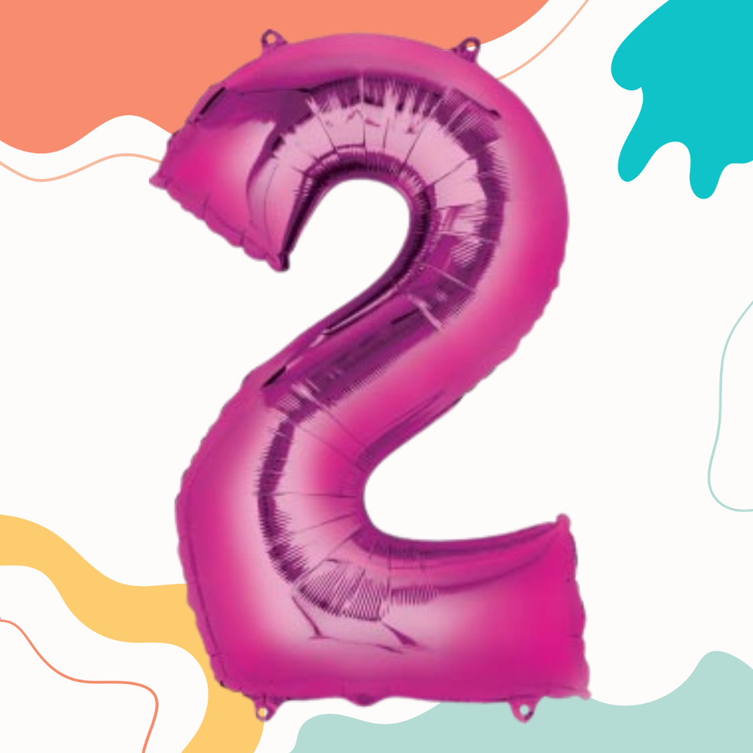 FOIL BALLOON  LARGE CERISE PINK TWO 2