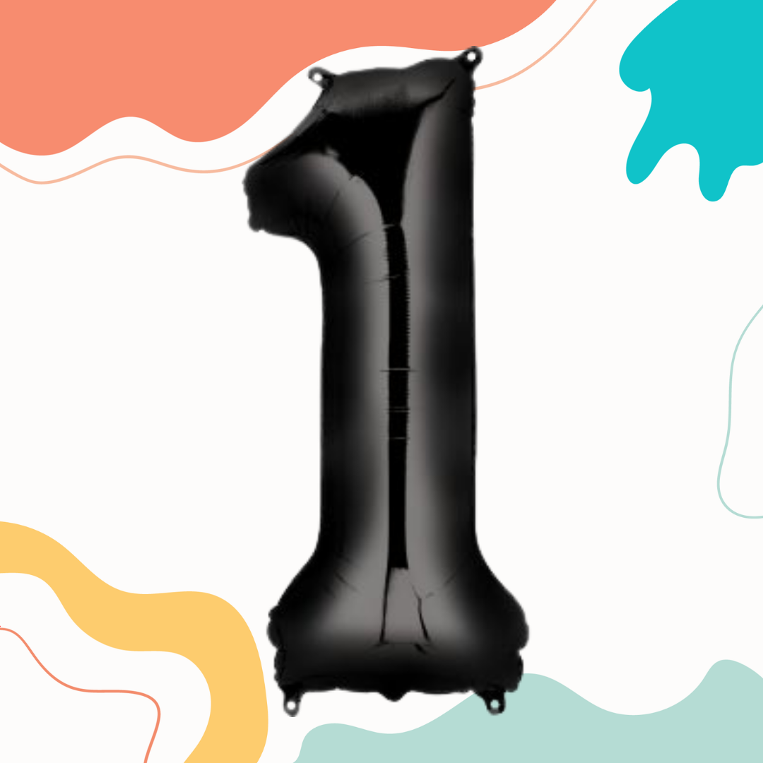 FOIL BALLOON  LARGE BLACK ONE 1