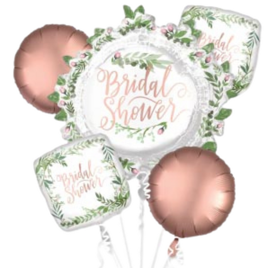 Love and Leaves Bridal Shower Foil Balloon Bouquet - 5 Pieces