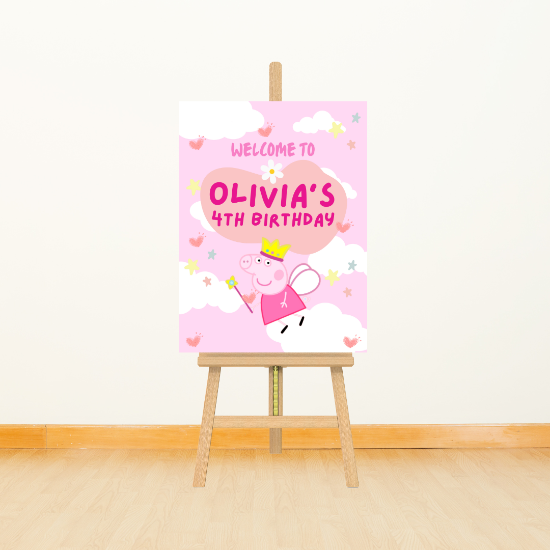 Welcome Board Peppa Pig Princess