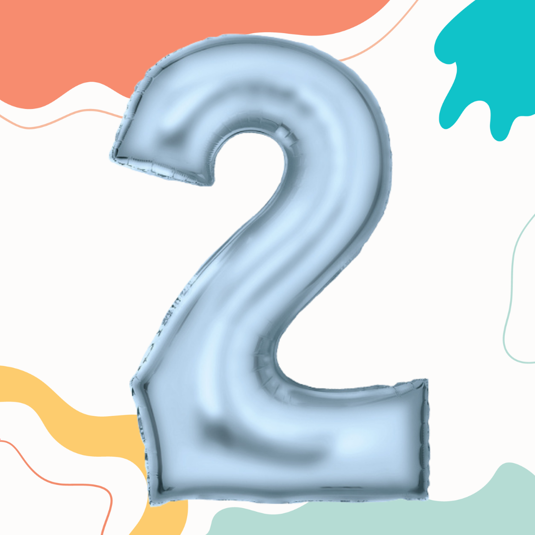 FOIL BALLOON  LARGE PASTEL BLUE TWO 2