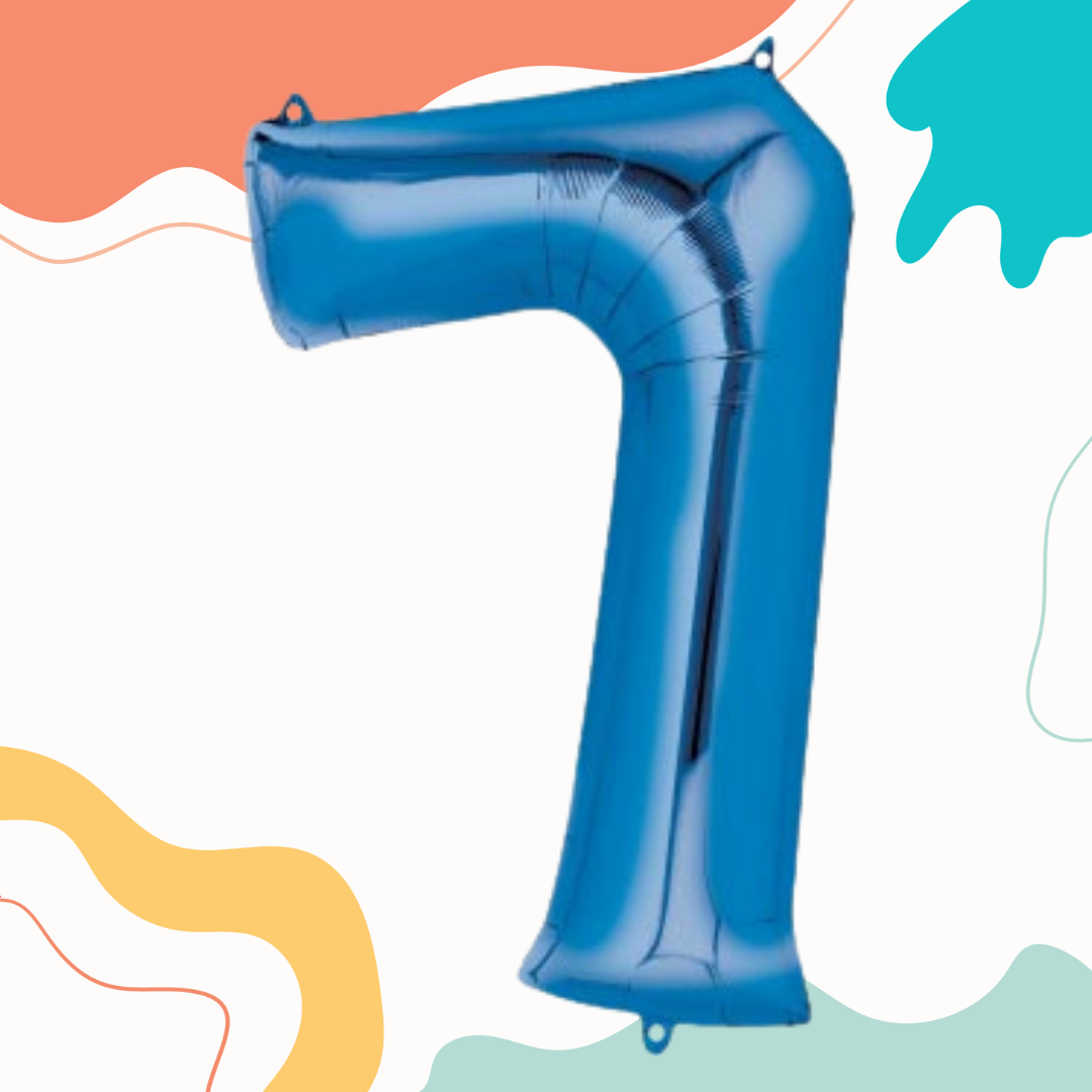 FOIL BALLOON  LARGE BLUE SEVEN 7