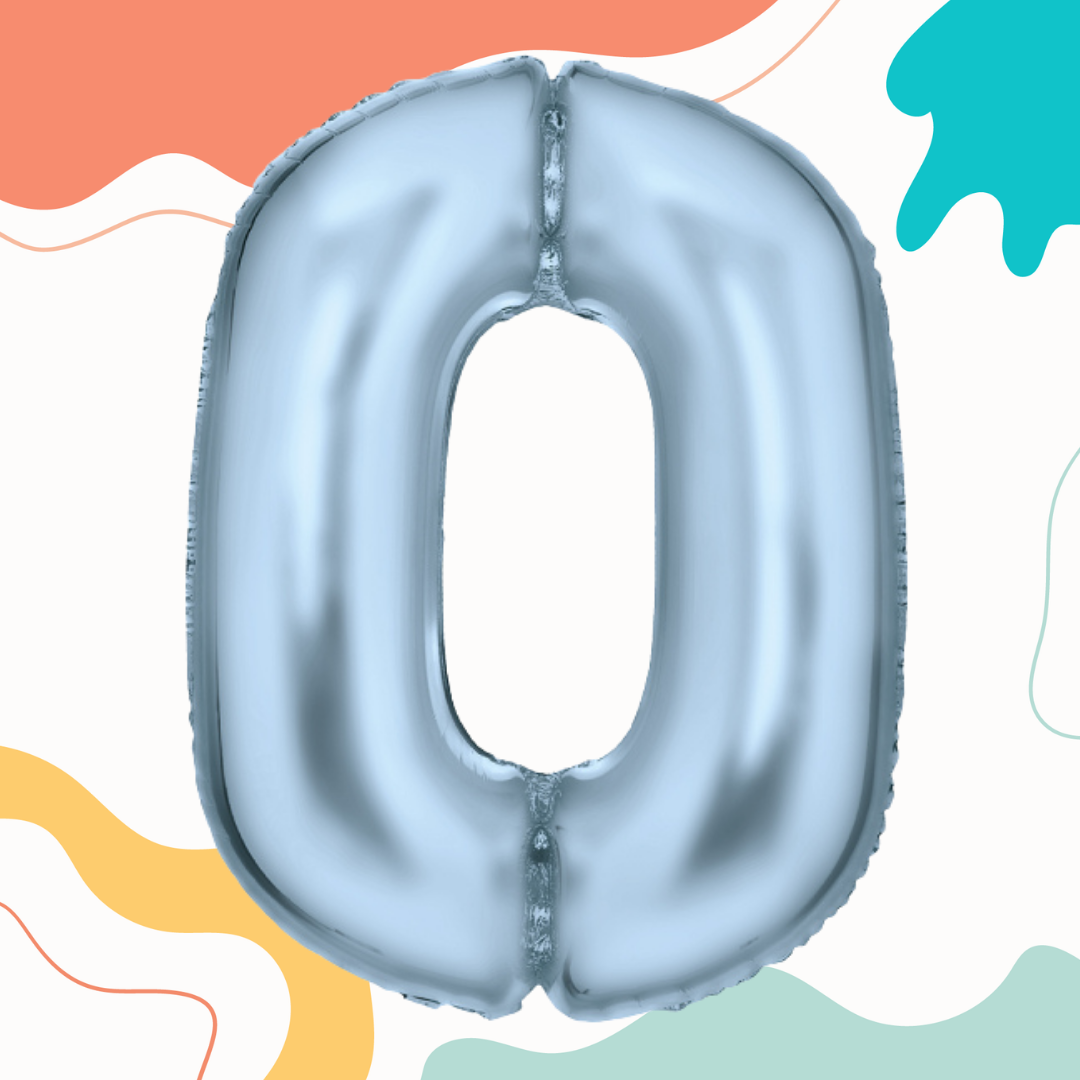 FOIL BALLOON  LARGE PASTEL BLUE ZERO 0