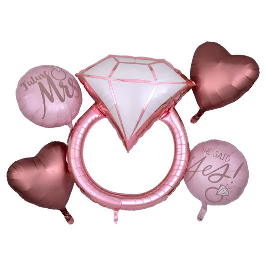 Blush Wedding  Foil Balloon Bouquet - 5 Pieces