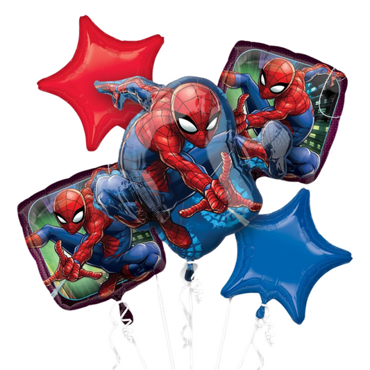 Spiderman Foil Balloon Bouquet - 5 Pieces