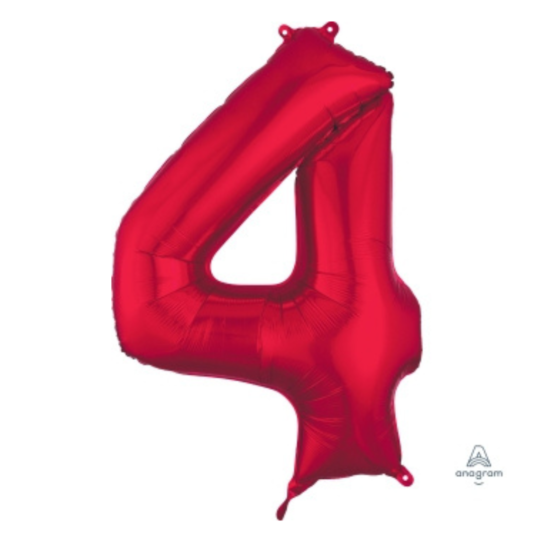 FOIL BALLOON  LARGE RED FOUR 4