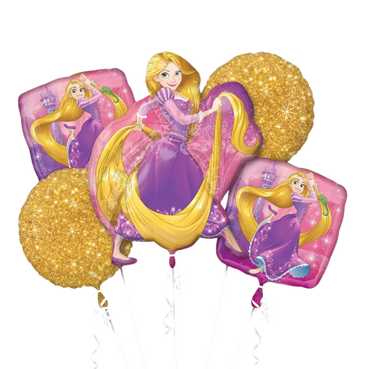 Rapunzel Foil Balloon Bouquet - 5 Pieces