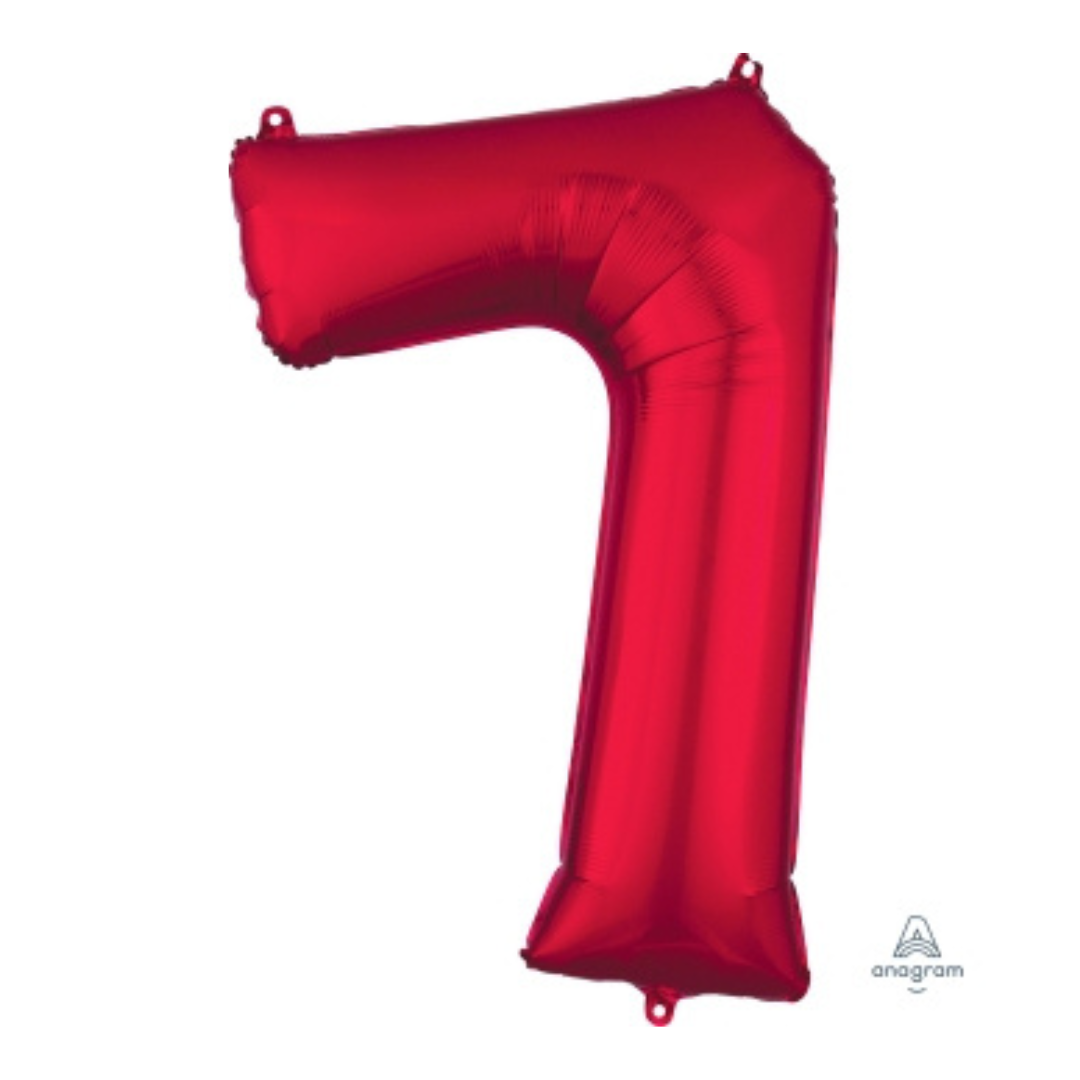 FOIL BALLOON  LARGE RED SEVEN 7