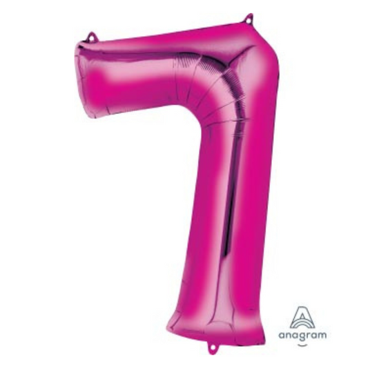 FOIL BALLOON  LARGE CERISE PINK SEVEN 7