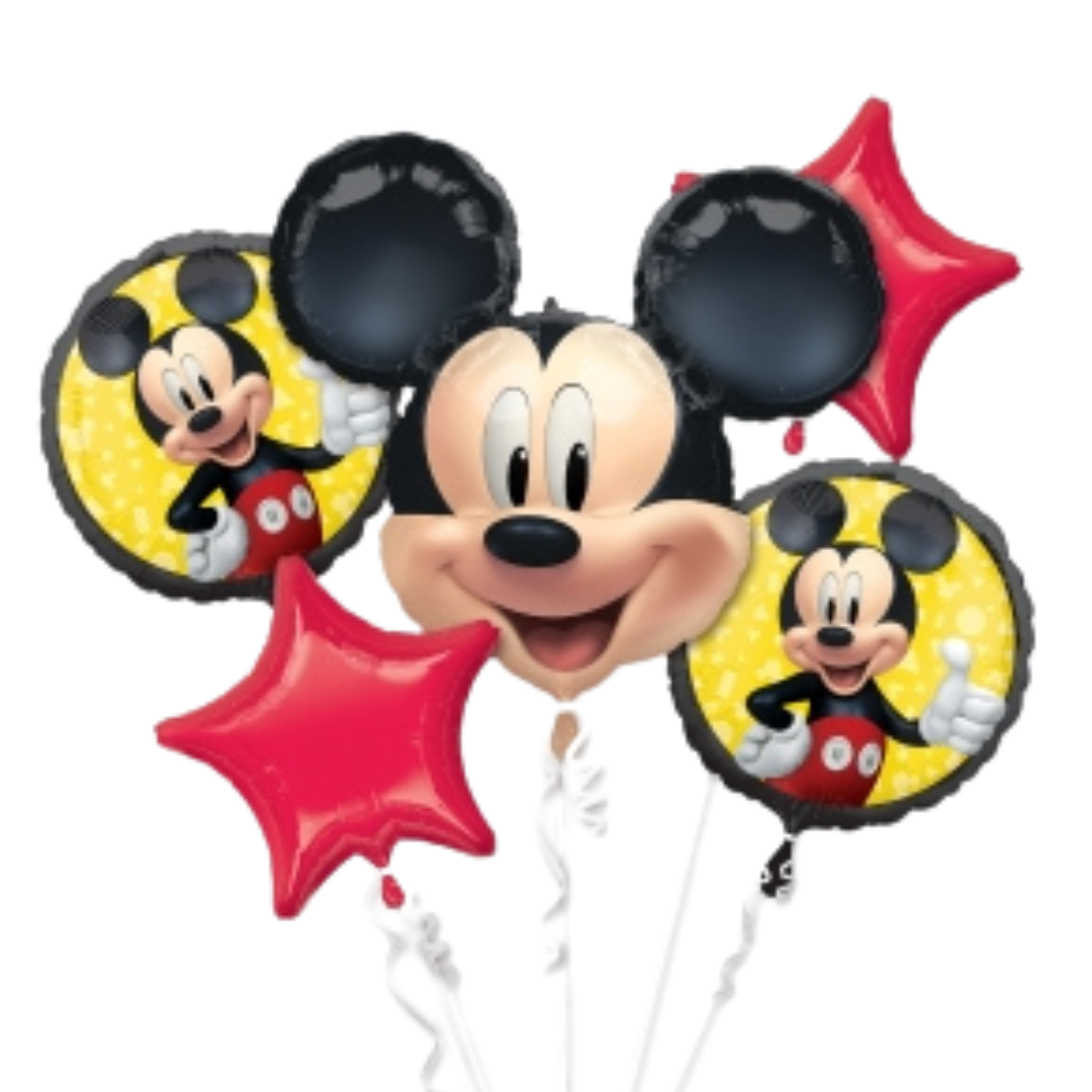 Mickey Mouse Foil Balloon Bouquet - 5 Pieces