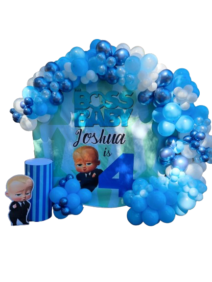 BOSS BABY PARTY DECOR, personalized kiddies birthday party themed decor party customized full print 2m in diameter