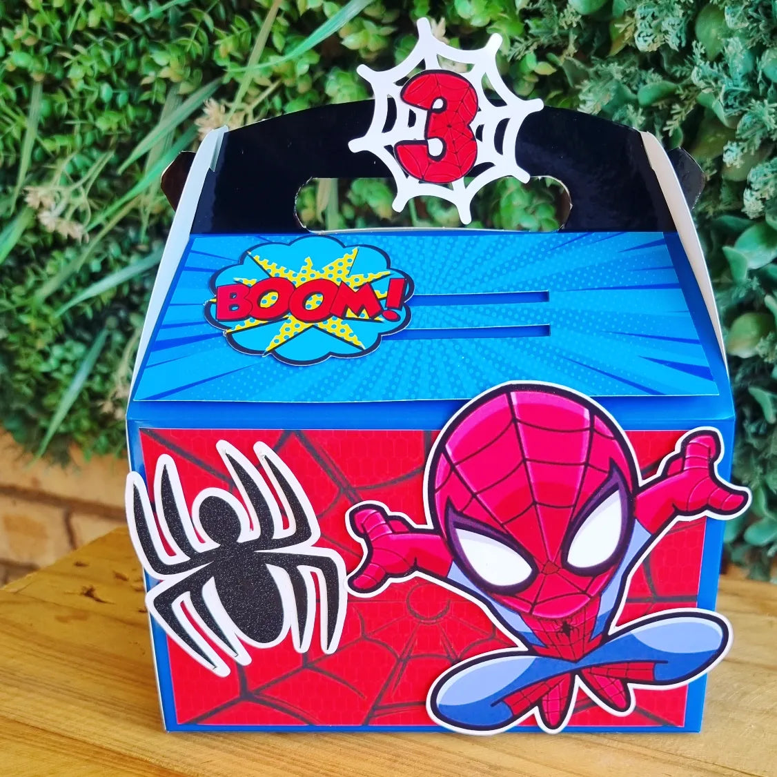 SPIDERMAN PARTY PACK 5 BOXES  B only, personalized kiddies birthday party themed decor party boxes customized