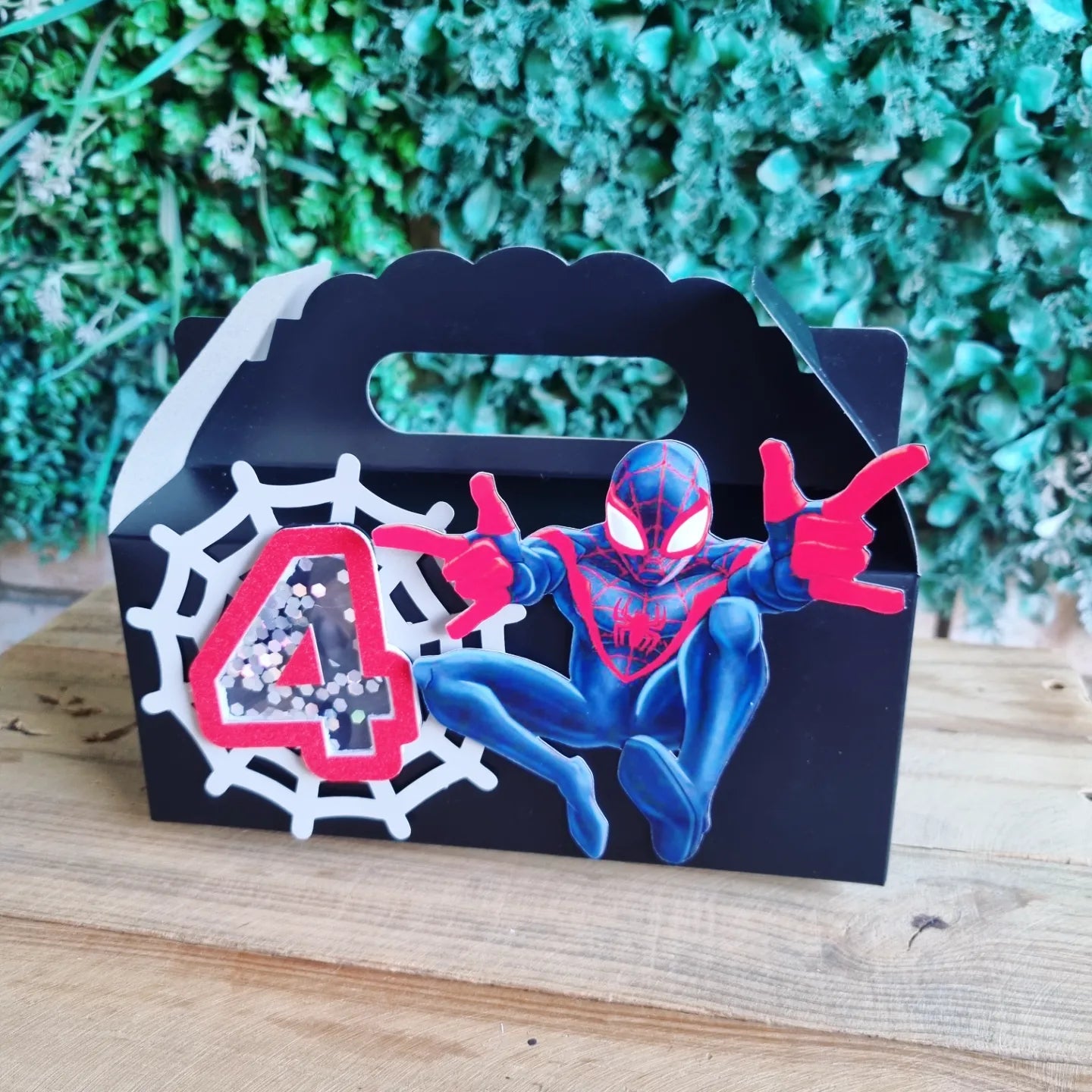 SPIDERMAN MILES MORALES PARTY PACK 5 BOXES  C only, personalized kiddies birthday party themed decor party boxes customized