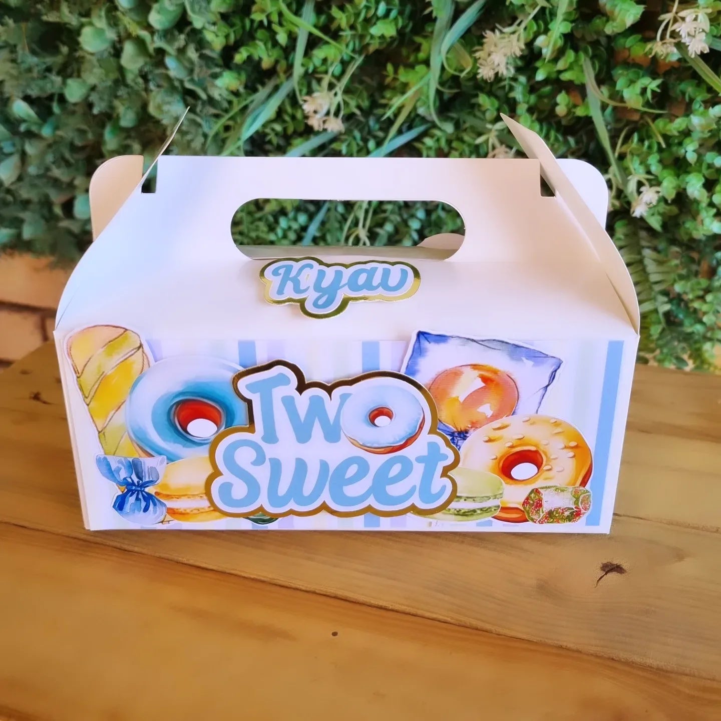 TWO SWEET PARTY PACK 5 BOXES only, personalized kiddies birthday party themed decor party boxes customized