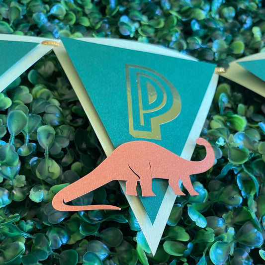 DINOSAUR LAYERED PAPER BUNTING BANNER