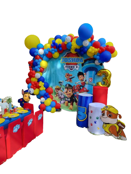 PAW PATROL PARTY DECOR, personalized kiddies birthday party themed decor party customized full print 2m in diameter