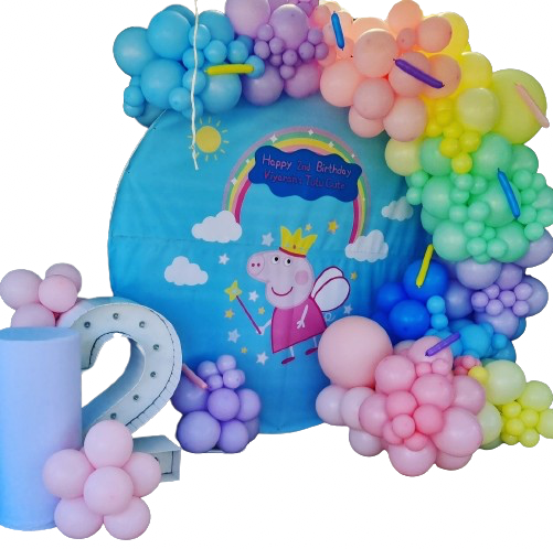 PEPPA PIG PARTY DECOR, personalized kiddies birthday party themed decor party customized full print 2m in diameter