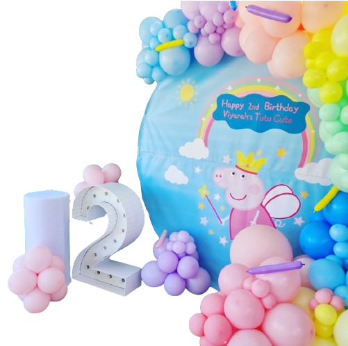 PEPPA PIG PARTY DECOR, personalized kiddies birthday party themed decor party customized full print 2m in diameter