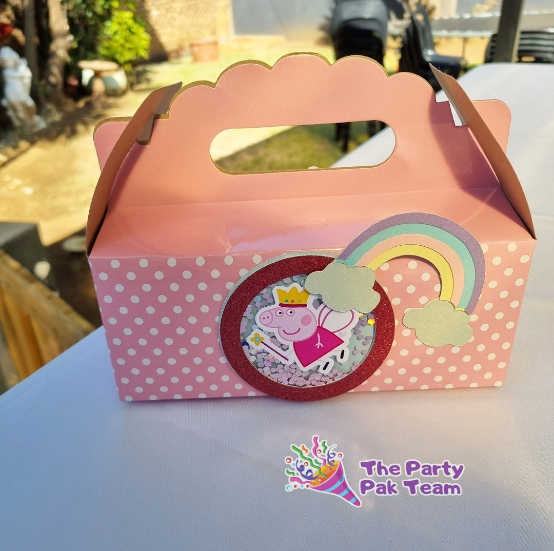 PEPPA PIG PARTY PACK 5 BOXES only, personalized kiddies birthday party themed decor party boxes customized