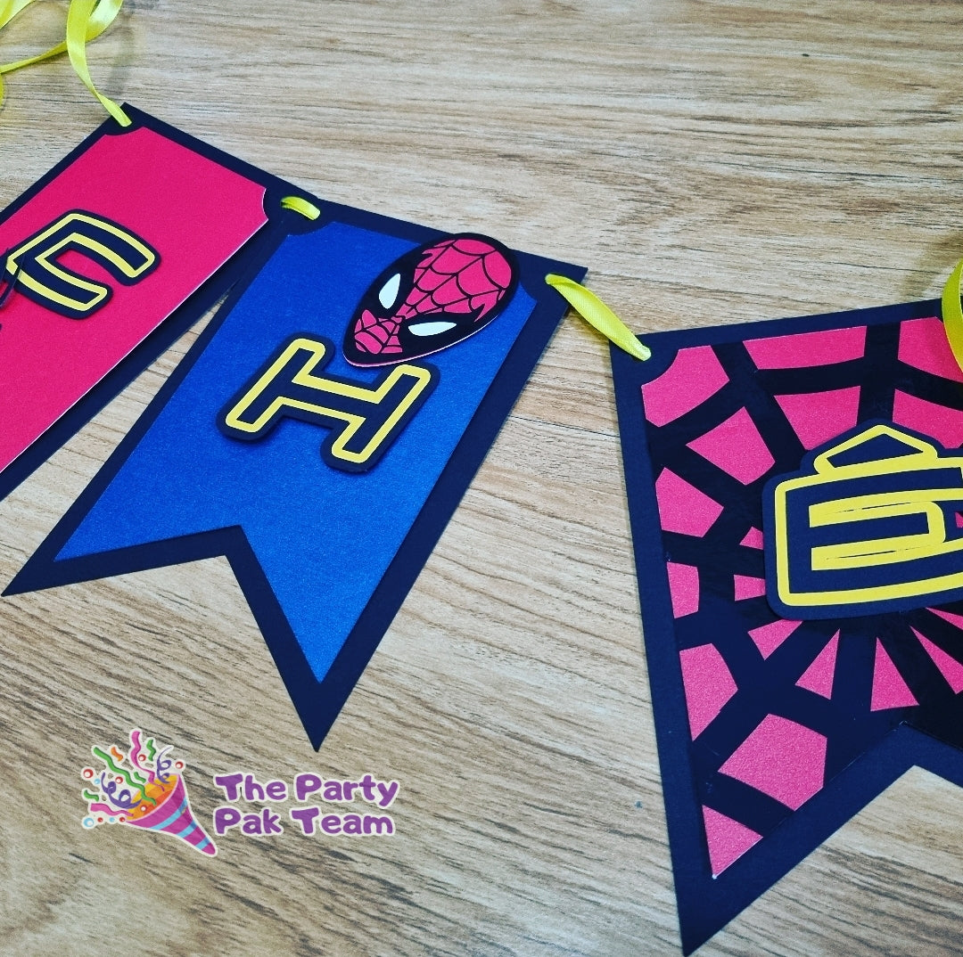 SPIDERMAN LAYERED PAPER BUNTING BANNER