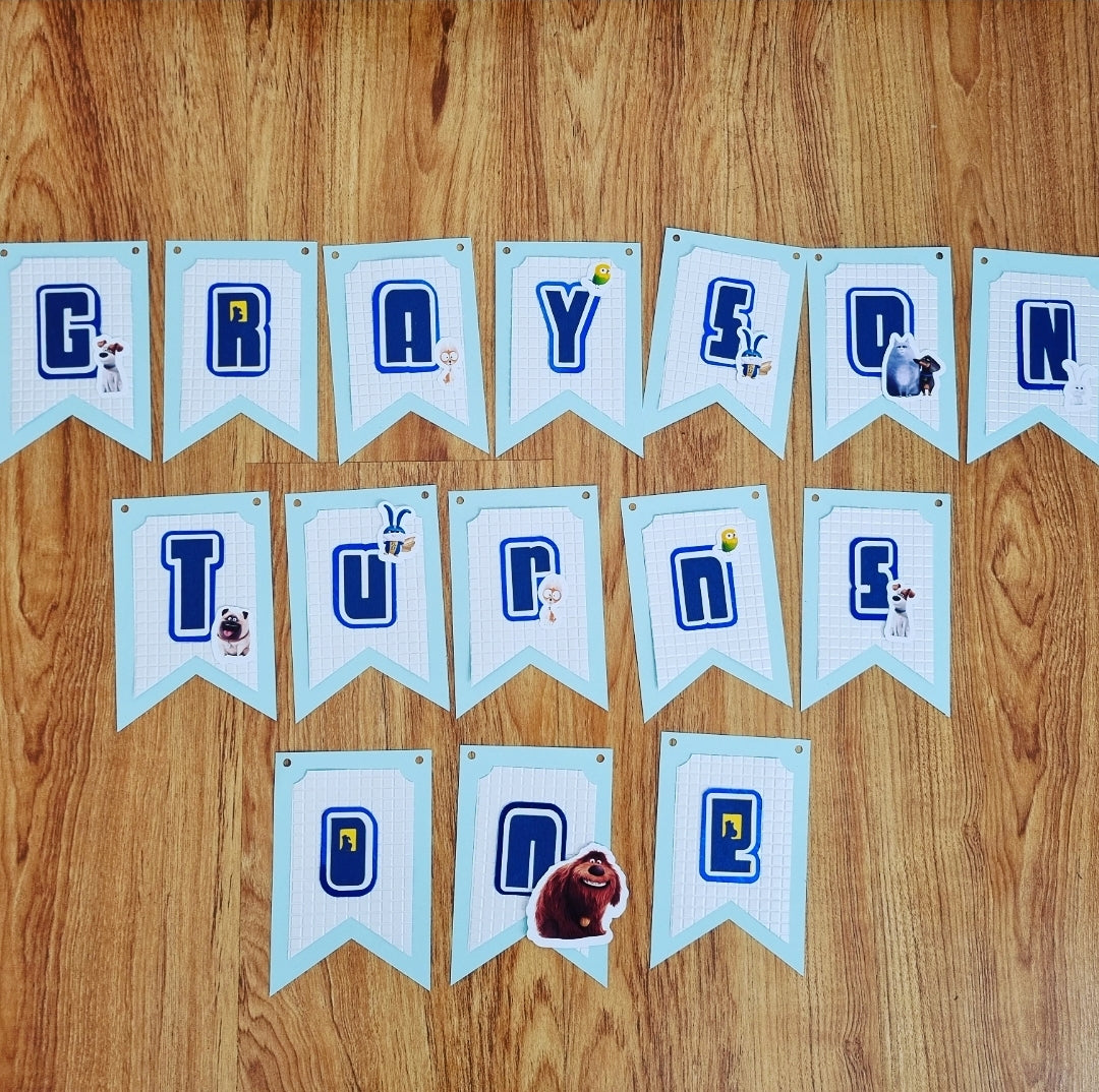 SECRET LIFE OF PETS LAYERED PAPER BUNTING BANNER