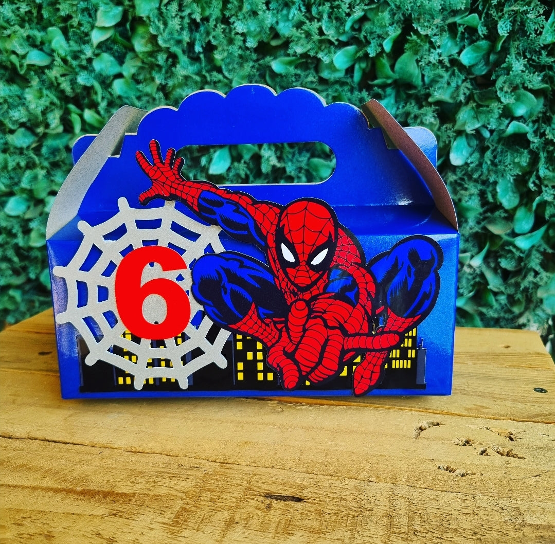 SPIDERMAN PARTY PACK 5 BOXES only, personalized kiddies birthday party themed decor party boxes customized